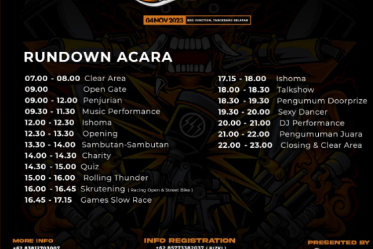 Catat! Ini Rundown Acara 3D Squad Motofest di Tangerang Selatan, Banyak Kegiatan Seru dan Juga Hadiah Menarik!