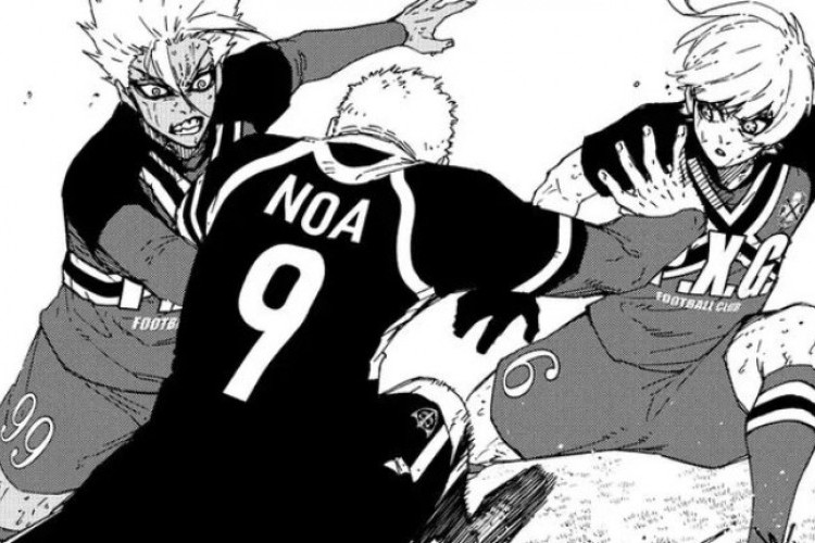 Read Manga Blue Lock Chapter 279 English Subtitle : Noa Blocked by Two Players at Once!