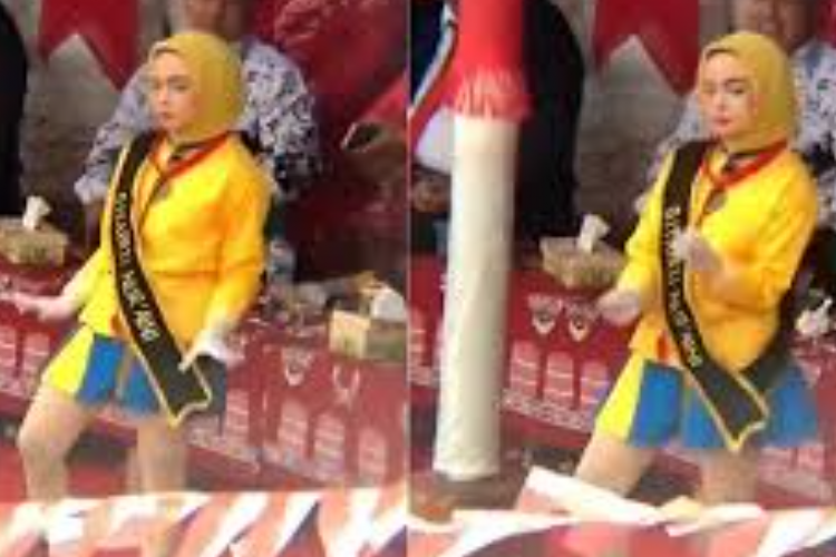 Link Video Gitapati Nuraini Berjilbab Kuning Viral Ramai Dihujat Netizen, Karena Pakai Rok Mini dan Asik Goyang Pargoy